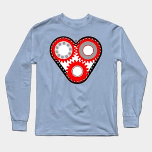 Red Mechanical Heart Long Sleeve T-Shirt